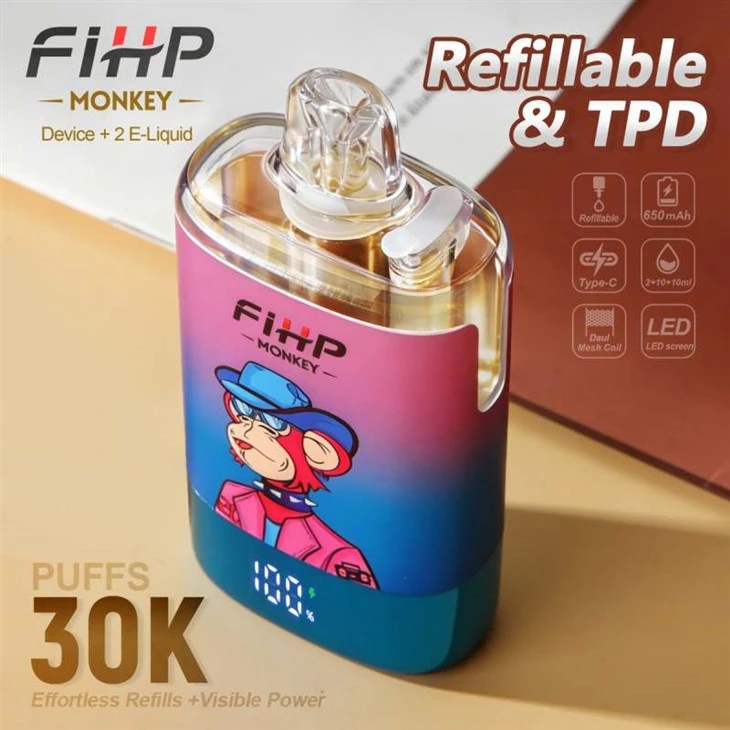 FIHP MONKEY 30K Puffs TPD قابل شارژ مجدد