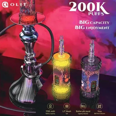 OLIT Hookalit Mega 200K: یک سیستم خروجی پایدار برای قلیان‌های الکترونیکی با ظرفیت فوق‌العاده-